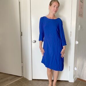 Italian blue asymmetric dress
